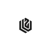 Letters LUZ Hexagon logo design vector