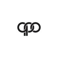 letras qpo monograma logo diseño vector
