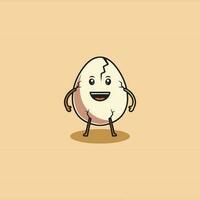 Cute Egg smiling cartoon illustration vector