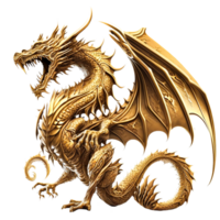 Chinese Golden Dragon Illustration png