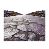 Stone mountain cutout landscape scene 3d rendering png