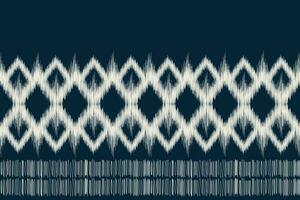 Ethnic Ikat fabric pattern geometric style.African Ikat embroidery Ethnic oriental pattern navy blue background. Abstract,vector,illustration.For texture,clothing,scraf,decoration,carpet,silk. vector