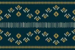 Ethnic Ikat fabric pattern geometric style.African Ikat embroidery Ethnic oriental pattern navy blue background. Abstract,vector,illustration.For texture,clothing,scraf,decoration,carpet,silk. vector