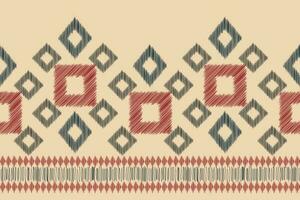 Ethnic Ikat fabric pattern geometric style.African Ikat embroidery Ethnic oriental pattern brown cream background. Abstract,vector,illustration.For texture,clothing,scraf,decoration,carpet,silk. vector