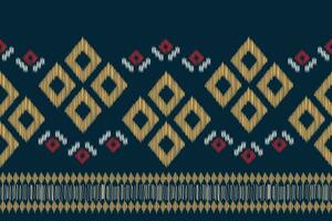 Ethnic Ikat fabric pattern geometric style.African Ikat embroidery Ethnic oriental pattern navy blue background. Abstract,vector,illustration.For texture,clothing,scraf,decoration,carpet,silk. vector