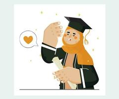 Muslim Graduation Concept Illustration vector