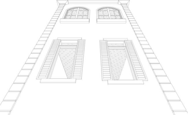 3D illustration of building project