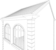 3D illustration of building project vector