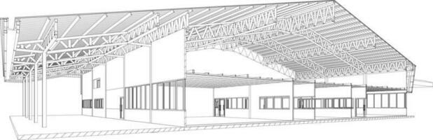 3d ilustración de edificio estructura vector