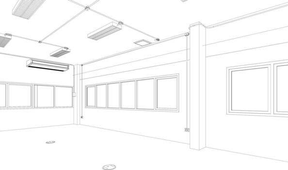 3D illustration of building structure vector