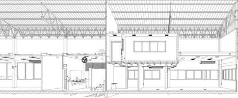 3D illustration of building structure vector