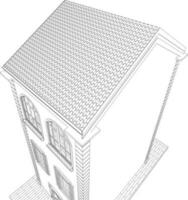 3D illustration of building project vector