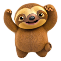 Cartoon funny baby sloth sitting png