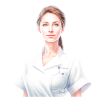 Medical nurse in uniform with stethoscope png Ai Generative