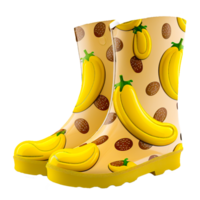 Célibataire caoutchouc Jaune jardinage bottes png ai génératif