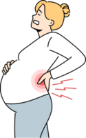 müde schwanger Frau leiden von Rückenschmerzen png
