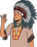 Native american man in costume png