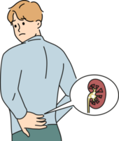 Man suffer from kidney pain png