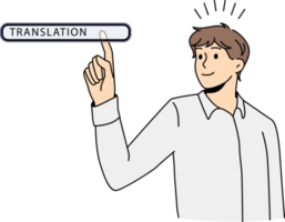 Translation online technologies button concept png