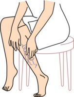 donna toccante gambe con varicose vene png