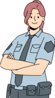 sorridente mulher guarda dentro uniforme png