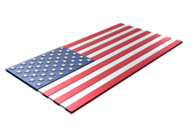3D rendering of USA flag in transparency png