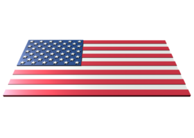 3D rendering of USA flag in transparency png