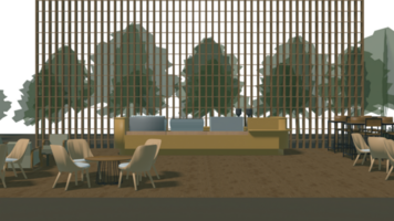 3D illustration of coffee shop png