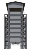 3d ilustración de industrial edificio en transparente png