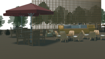 3D illustration of coffee shop png