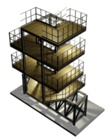 3d ilustración de industrial edificio en transparente png