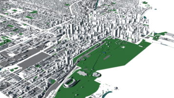 3d ilustração do Chicago massa construção dentro transparente png