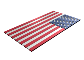 3D rendering of USA flag in transparency png