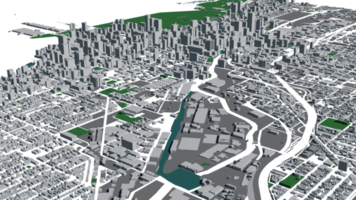 3d ilustração do Chicago massa construção dentro transparente png