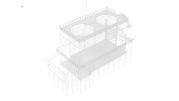 3d ilustração do industrial construção dentro transparente png