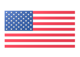 3D rendering of USA flag in transparency png