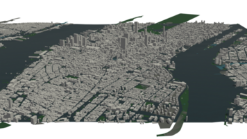 3d Illustration von Neu York Masse Gebäude im transparent png