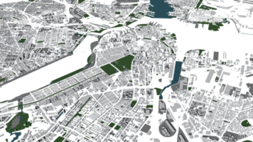 3d illustratie van Boston massa gebouw in transparant png