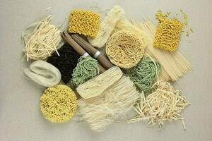 Various Type Raw Asian Noodle photo