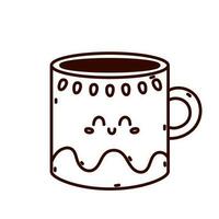 Cute doodle illustration of a mug vector