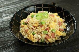 Yakimeshi, Japanese Fried Rice with Soy  Sauce and Various Topping photo