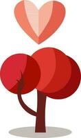 Isolated Circle Tree With Heart Icon. vector