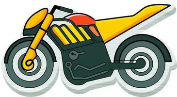 Sticker Style New Trend Bike In Yellow Color. vector