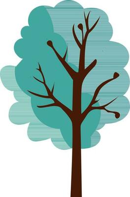 Isolated Tree Icon In Blue And Red Color.