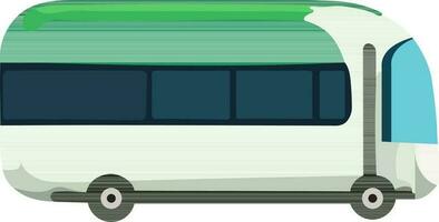 Green And Grey Bus Icon In Flat Style. vector