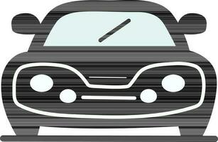 Front View of Car Icon In Black Color. vector