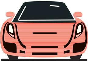 Front View of Flat Car Icon In Pastel Red Color. vector