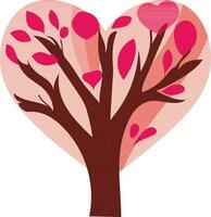 Isolated Tree With Heart Leaves Icon. vector