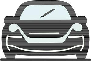 Front View of Car Icon In Black Color. vector