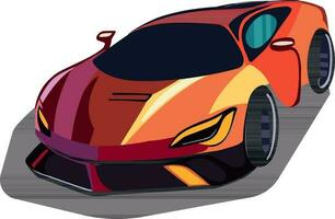 Isolated Supercar In Sticker Style. vector